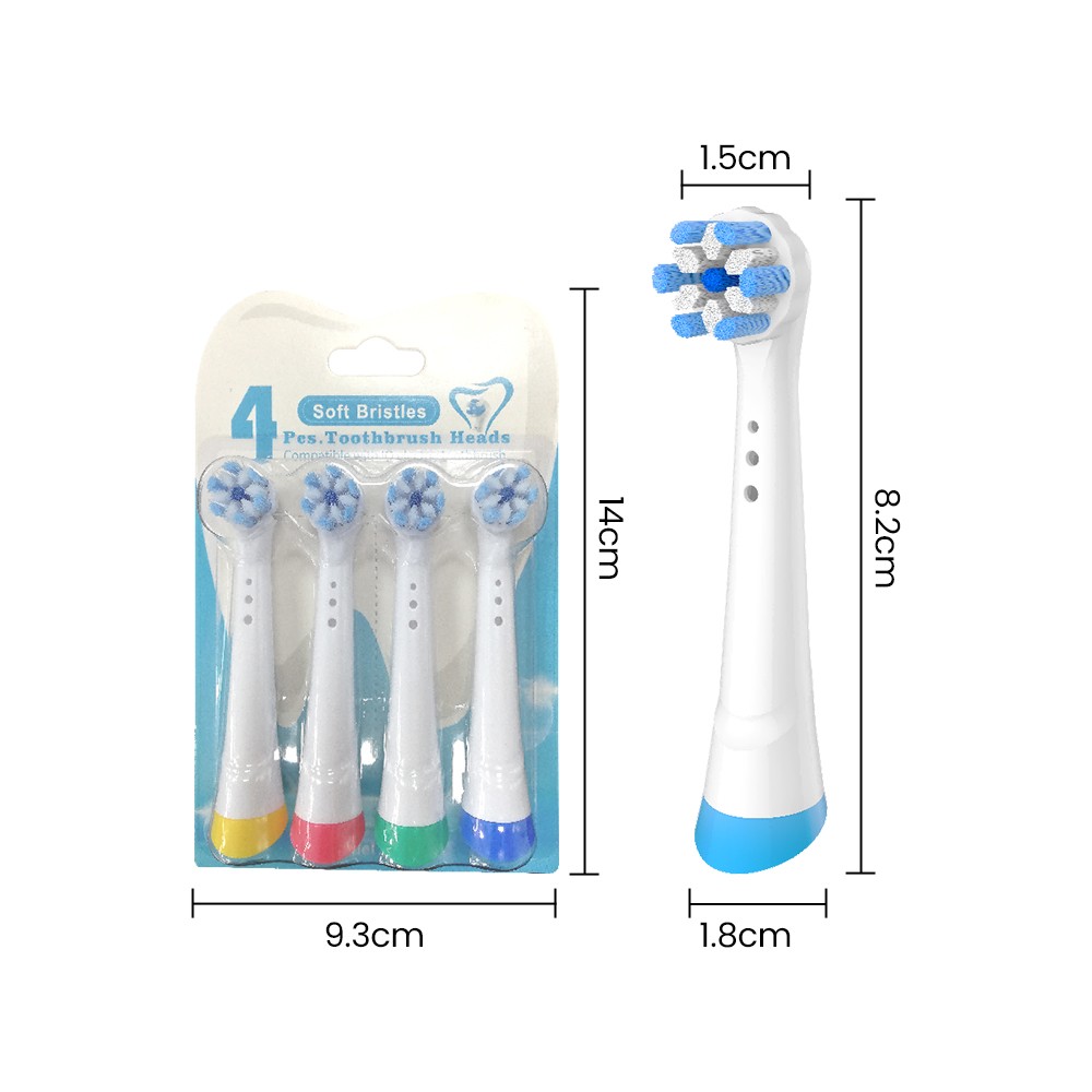 4 Pack Replacement Heads Compatible with Oral B Electric Toothbrush