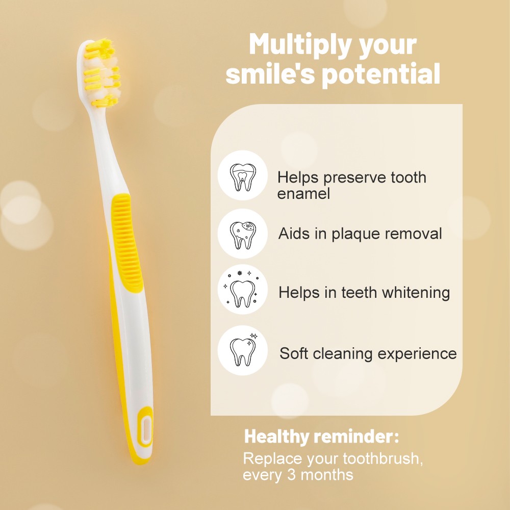 OEM Toothbrush with Personalized Logo Print Nylon Soft Bristle Plastic Toothbrush