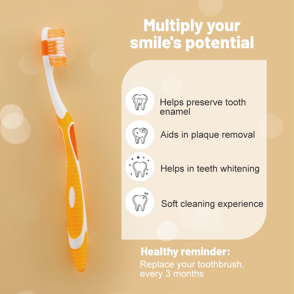 TPE Soft Handle Comfortable Grip Personal Oral Care Adult Toothbrush