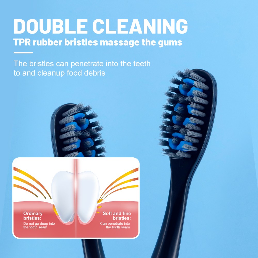 Extra Clean OEM Tooth Whitening Manual Adult Toothbrush with Tongue Cleaner
