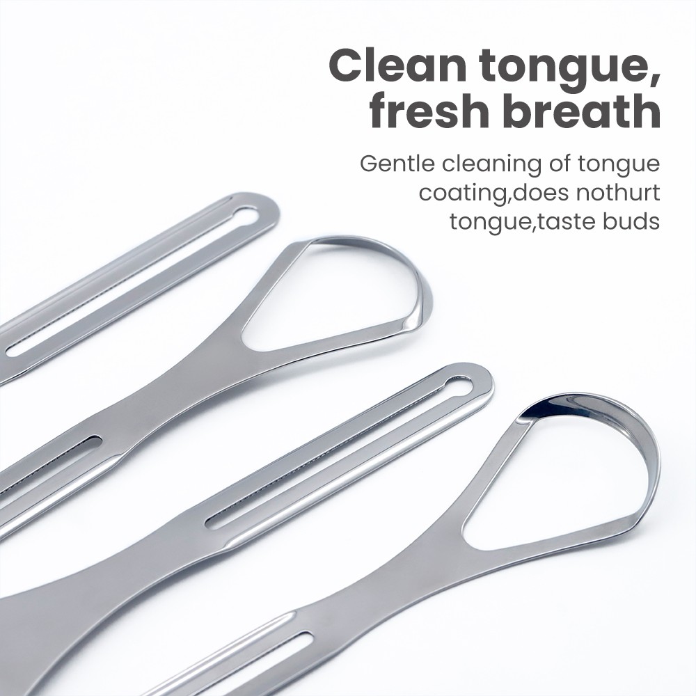 High Quality Stainless Steel Cleaning Brush Tongue Cleaner Scraper with Toothpaste Dispenser