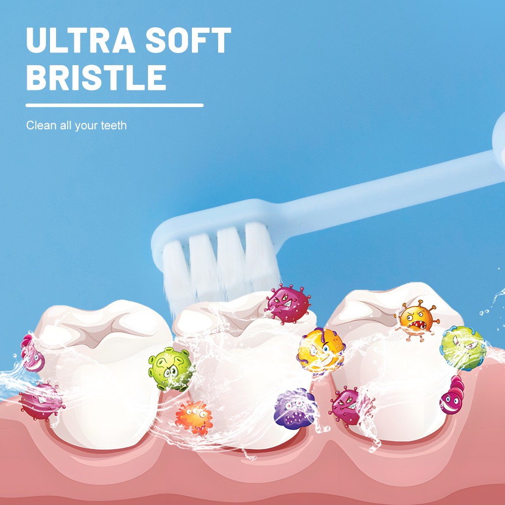 3~6 Years Old BPA Free Logo Printing Baby / Kids Toothbrush with Soft Bristles