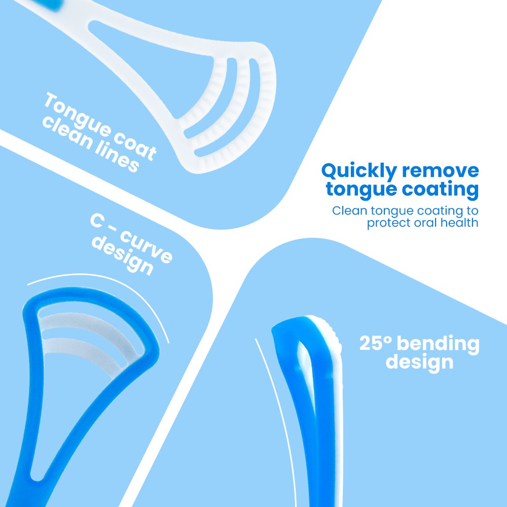 Customizable Blister Card Packaging Adult Plastic Silicone Tongue Cleaner Scraper