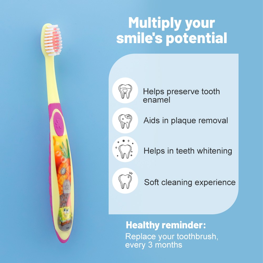 Manufacturer Customize Manual Kids Tooth Brush Soft Nylon Bristles Travel Baby Toothbrush