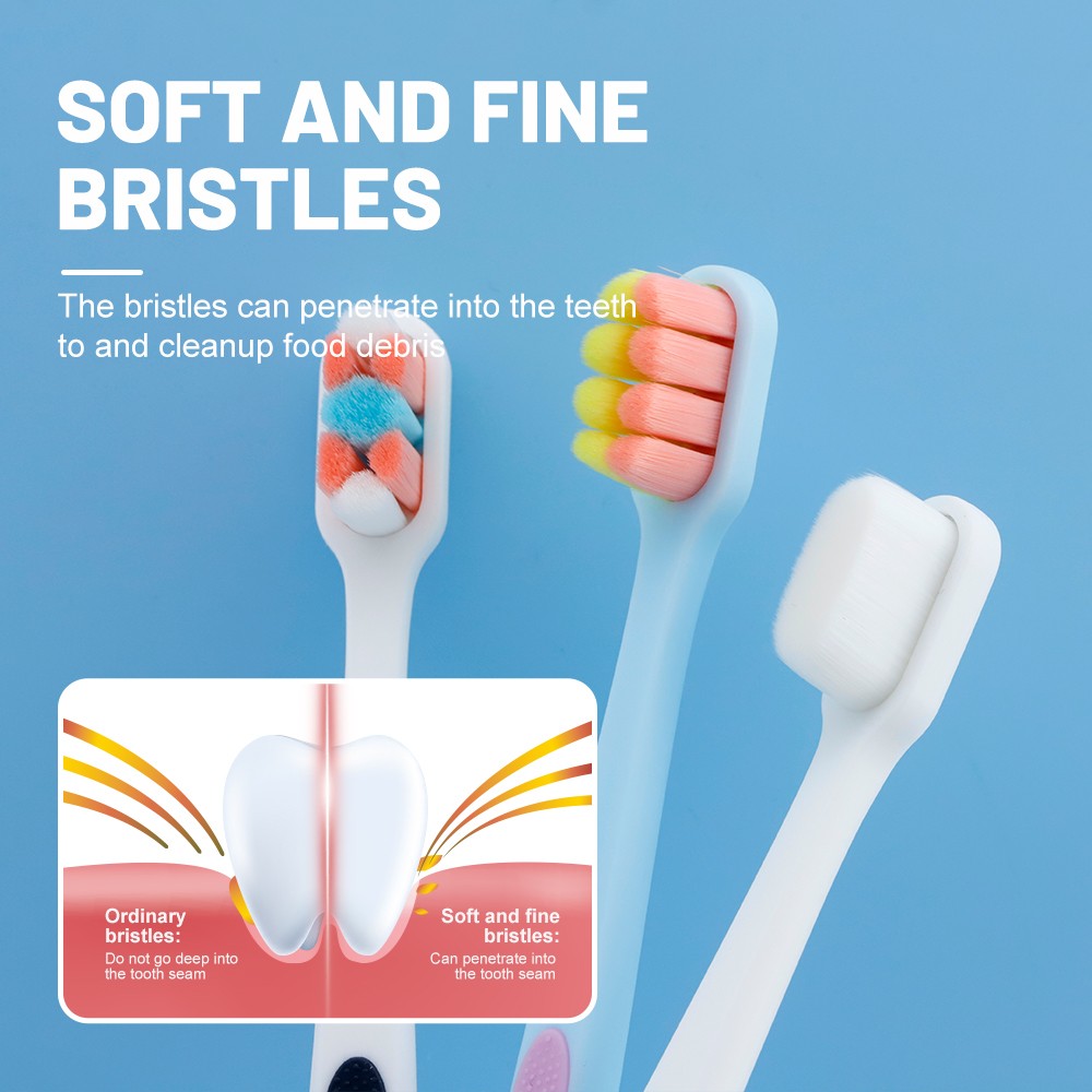 Ultra Soft Bristles Manual Adult Size Super PBT Bristle Oral Care Big Handle Adult Toothbrush with Blister Card