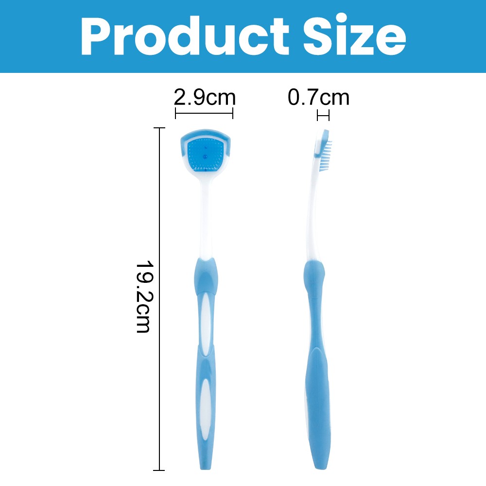 Reusable Oral Cleaning Colorful Plastic Silicone Two-Sided Tongue Coating Cleaner Scraper