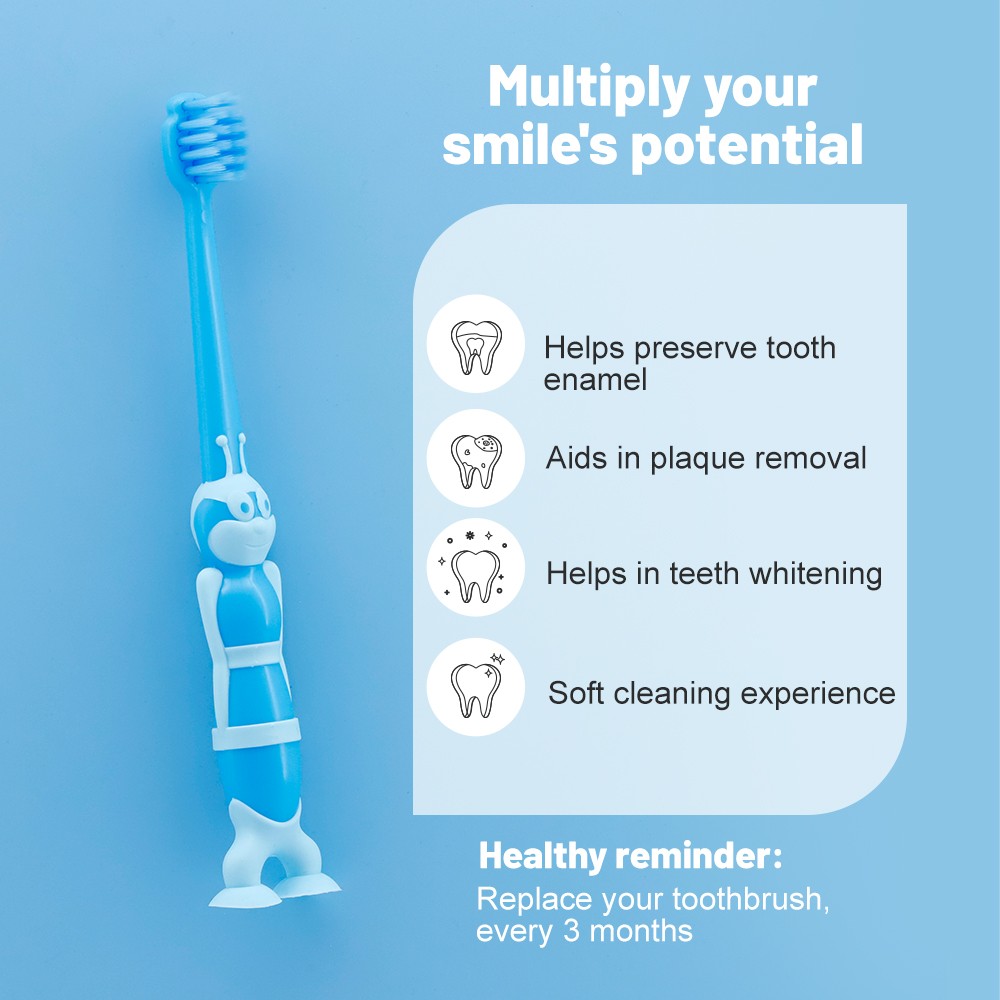 OEM Kids Toothbrush Manufacturers Soft Cartoon Kids Children Toothbrush with Toy