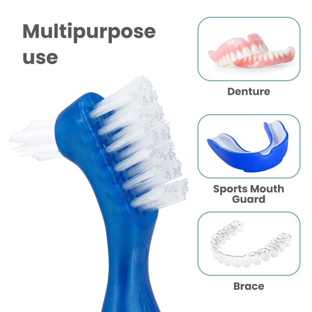 Double Sided False Teeth Brush/Orthodontic Toothbrush/ Dental Denture Oral Hygiene Toothbrush