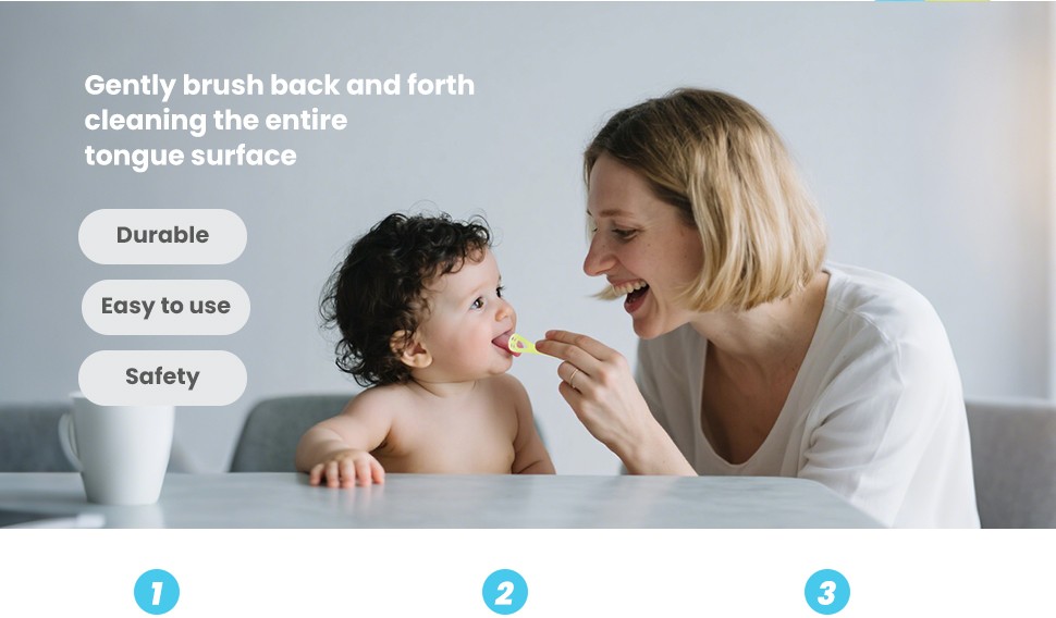Children Silicone Tongue Scraper Kids Tongue Coating Cleaner Environmentally Friendly Material