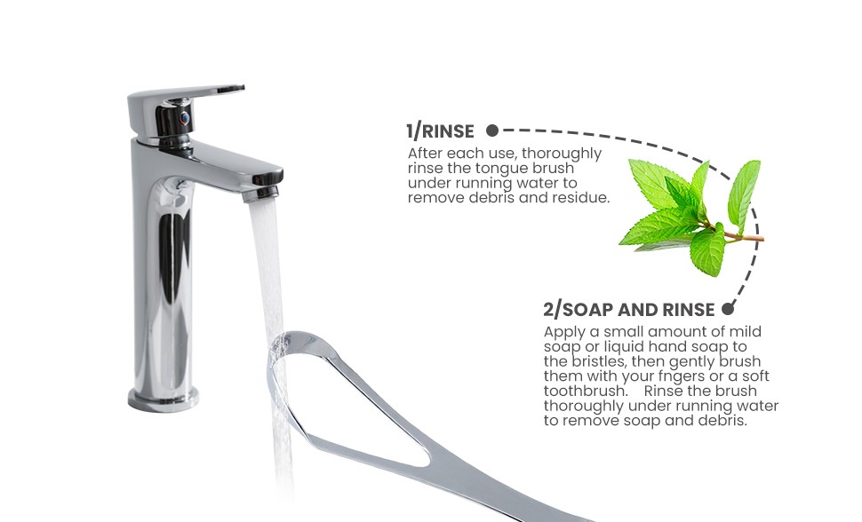 High Quality Stainless Steel Cleaning Brush Tongue Cleaner Scraper with Toothpaste Dispenser
