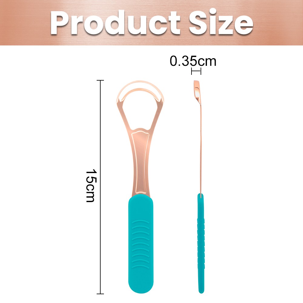 Dual-Effect Tongue Cleaner with Silicone Handle Double Layer Stainless Steel Tongue Scraper Board