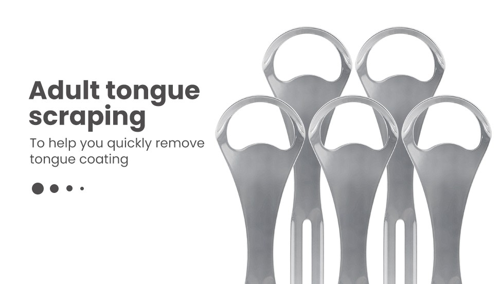 Custom Tongue Scraper Brush Stainless Steel Cleaner with Toothpaste Dispenser