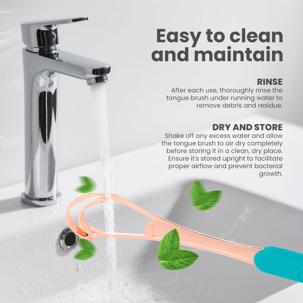 Dual-Effect Tongue Cleaner with Silicone Handle Double Layer Stainless Steel Tongue Scraper Board