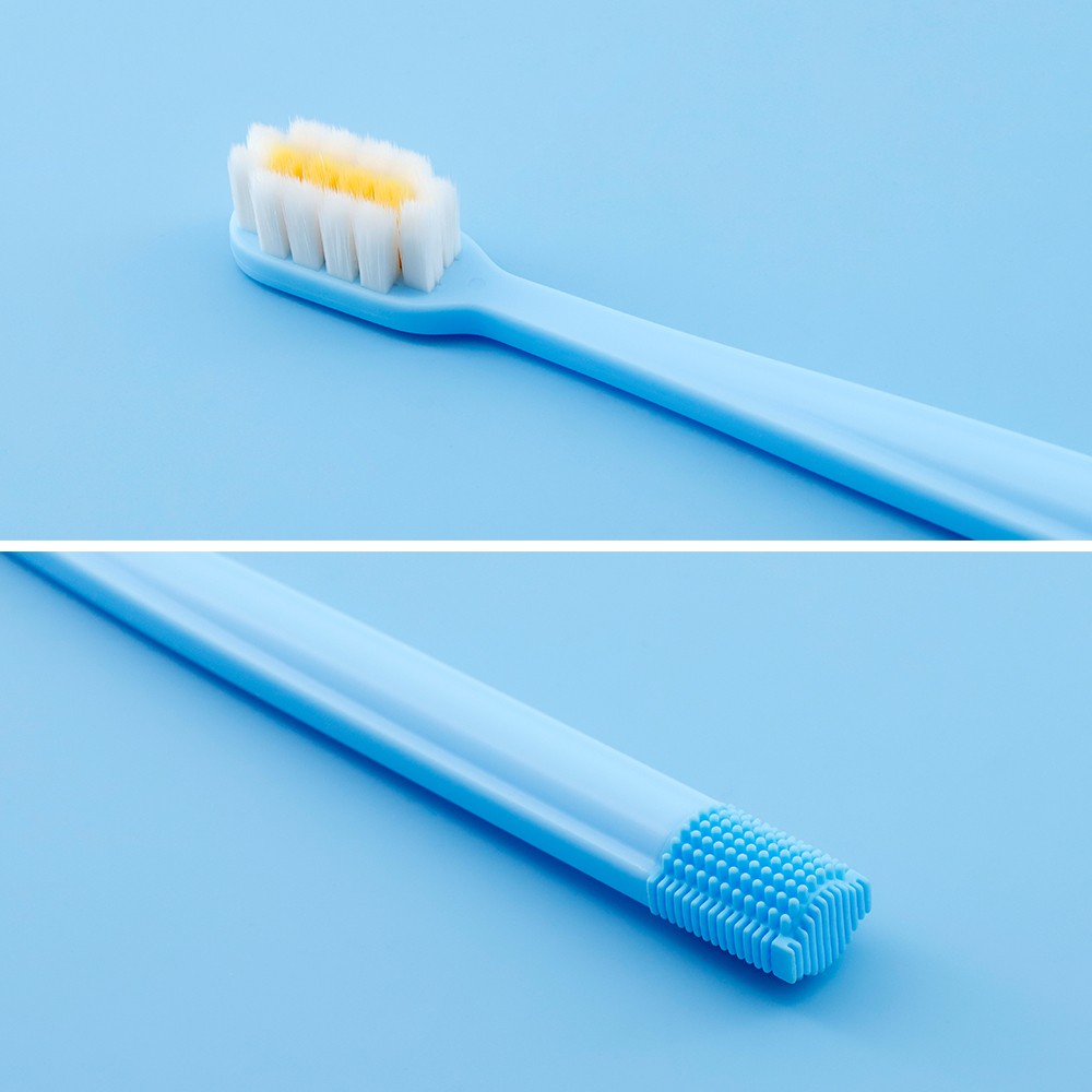 High Quality Pretty Adult Manual Tooth Brushes Soft Medium Nylon Bristles Toothbrush with Tongue Cleaner