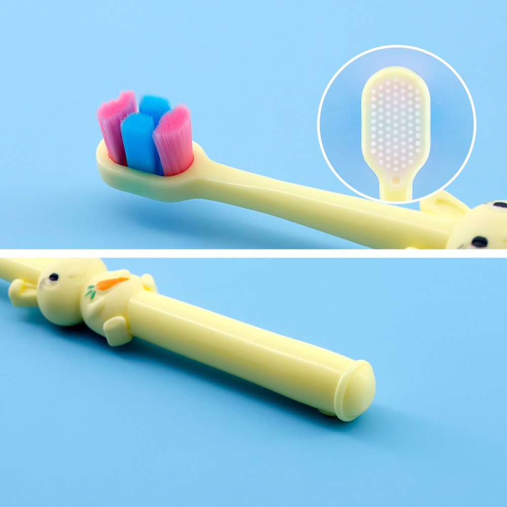 Wholesale 0-6 Age Cartoon Rabbit Baby Soft-Bristled Toothbrush Child Tooth Brush with Tongue Scraper