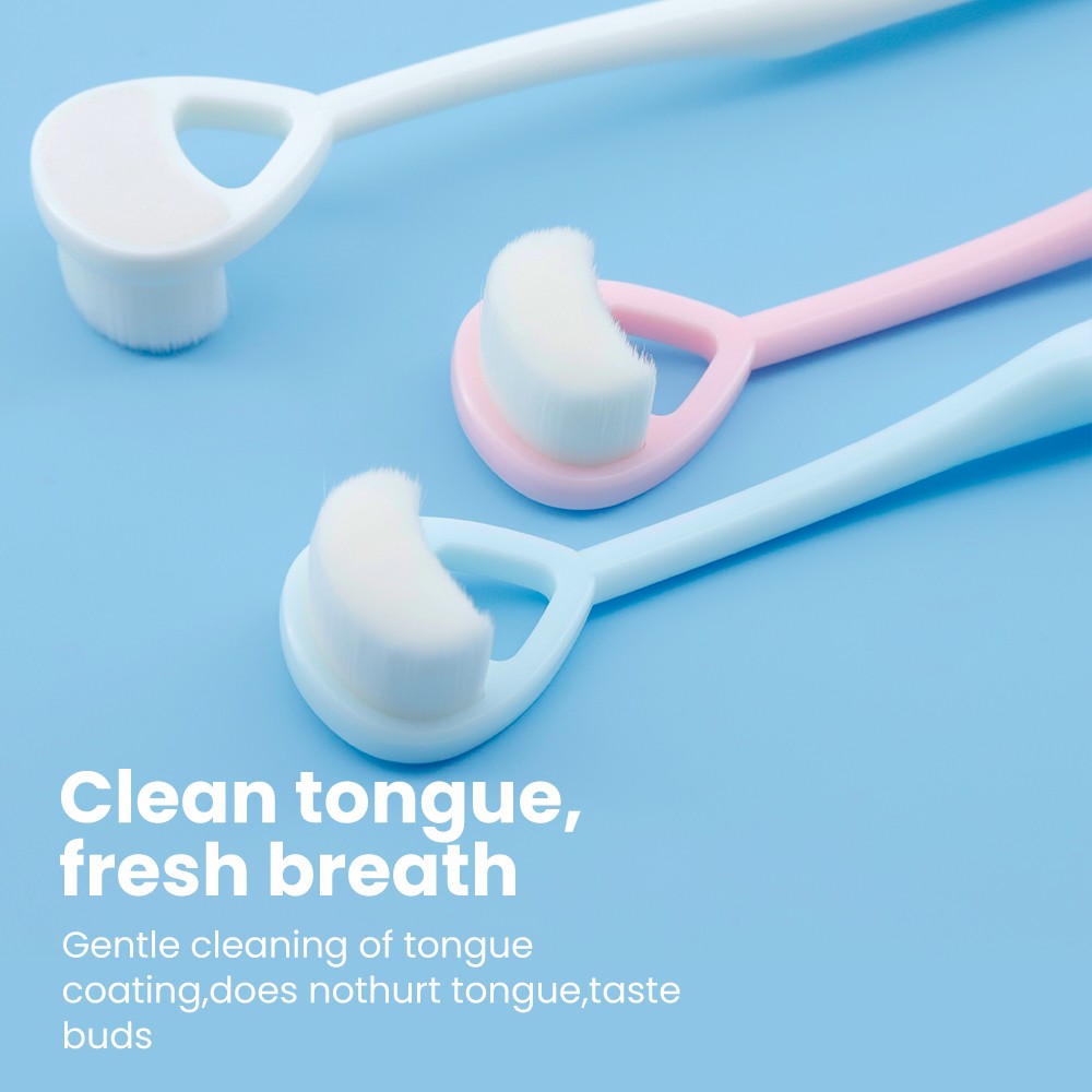 Professional Nano Bristle Tongue Cleaner Soft Bristles Tongue Brush Help Fight Bad Breath Tongue Scraper
