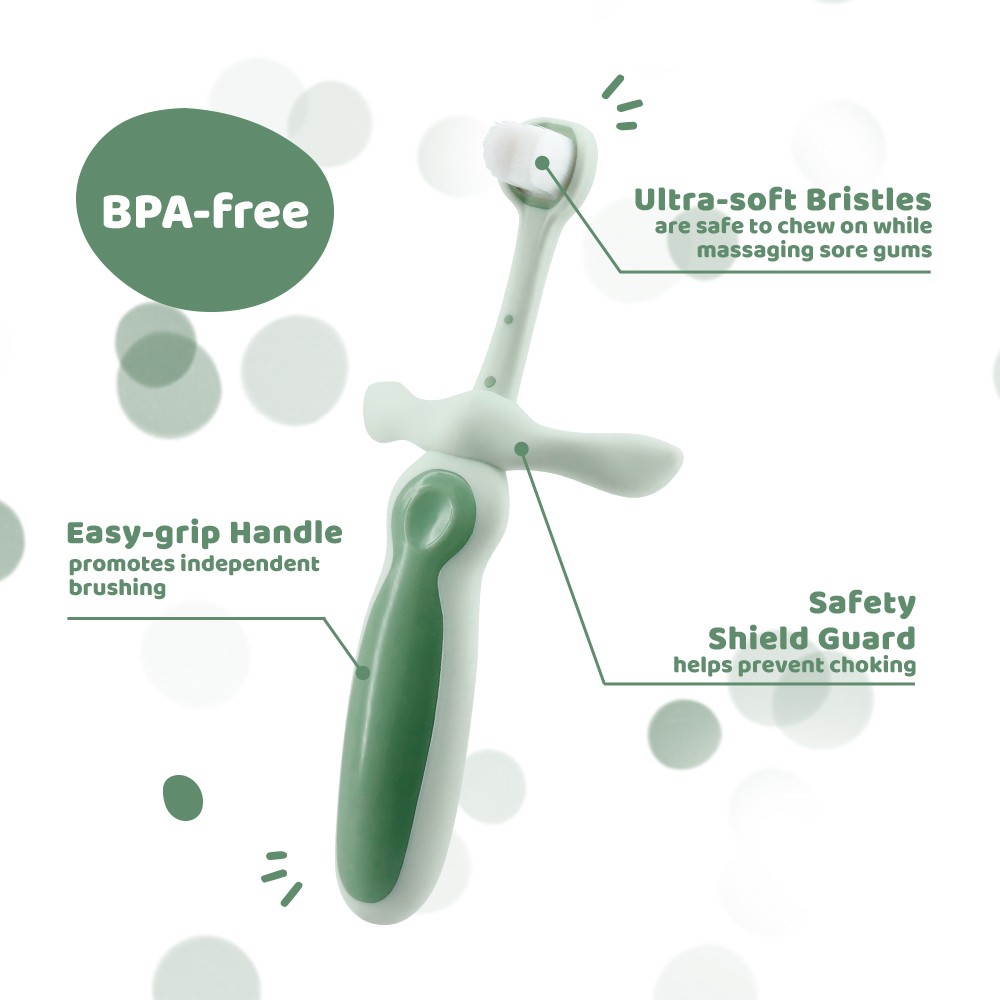OEM/ODM Customize Three Sided Baby Tooth Brush 360° Clean Toddler Oral Care Toothbrush