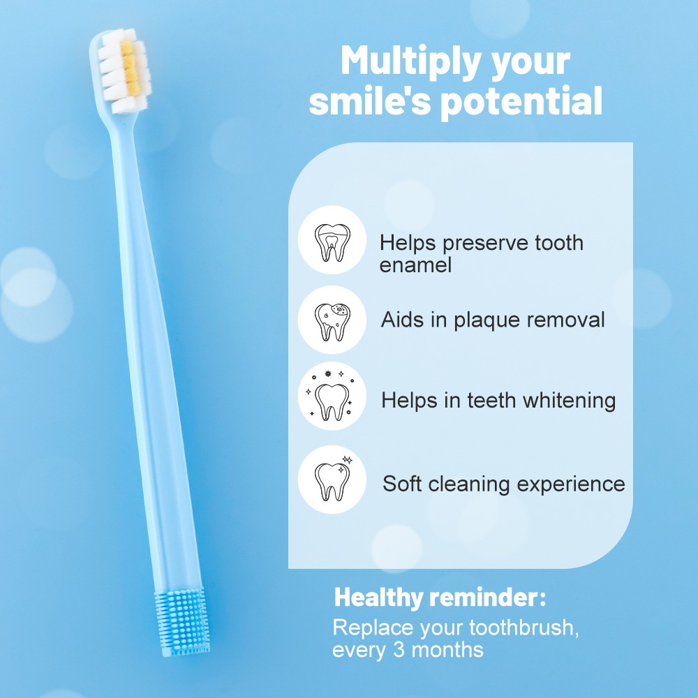 High Quality Pretty Adult Manual Tooth Brushes Soft Medium Nylon Bristles Toothbrush with Tongue Cleaner
