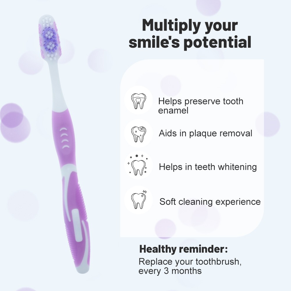 Adult Half Rubber Bristle Orthodontic Toothbrush