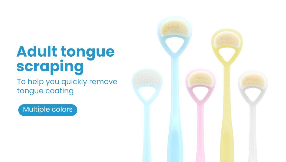 Professional Nano Bristle Tongue Cleaner Soft Bristles Tongue Brush Help Fight Bad Breath Tongue Scraper