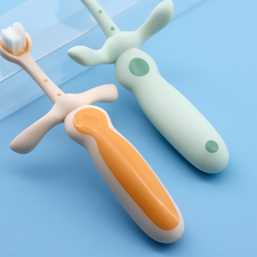 OEM/ODM Customize Three Sided Baby Tooth Brush 360° Clean Toddler Oral Care Toothbrush