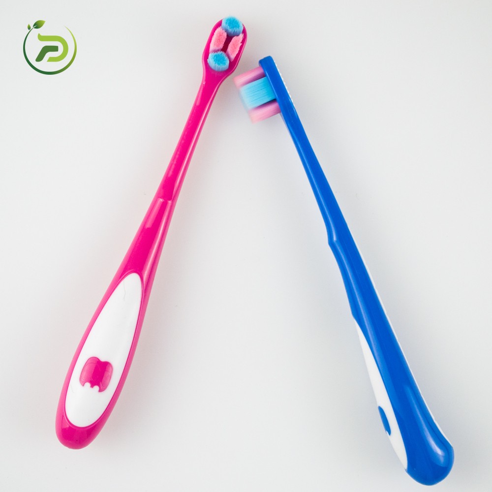 Wholesale Children Nylon Curve Bristles Tooth Brush Anti-Slip Handle Custom Logo Kids Manual Toothbrush