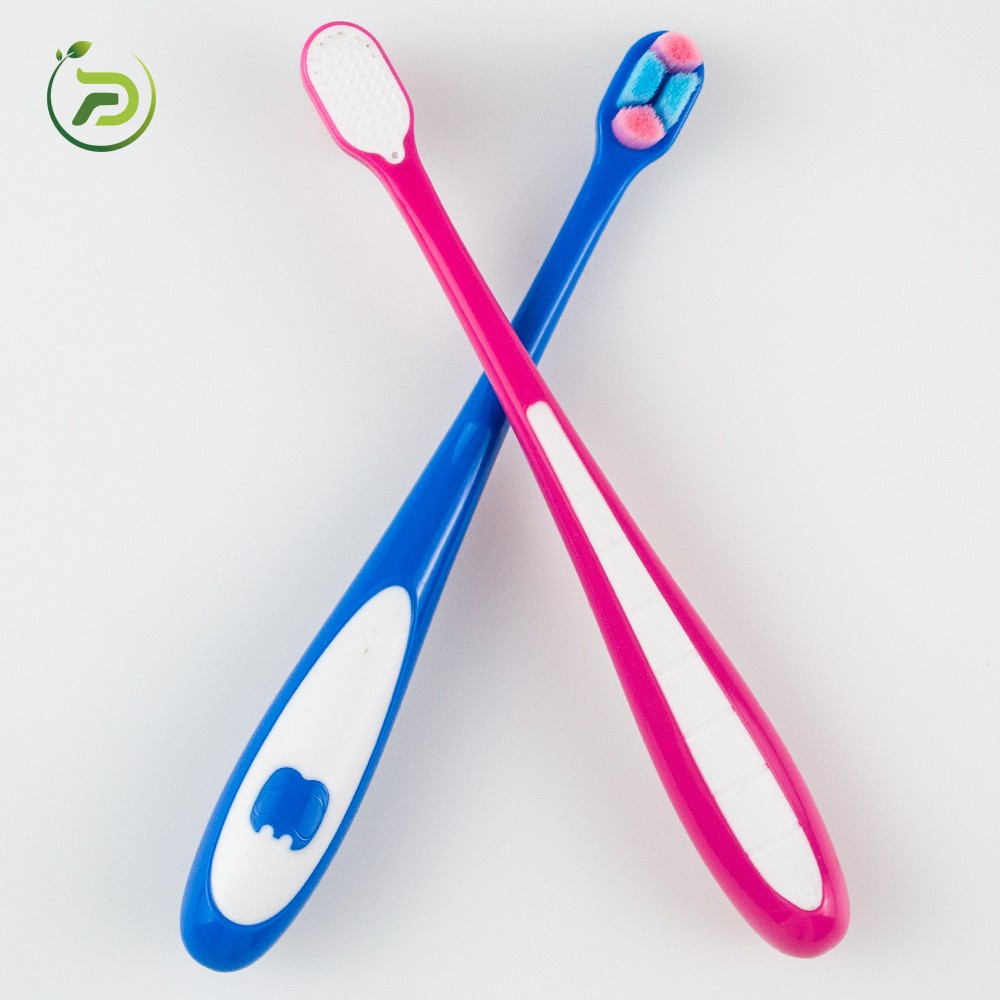 Wholesale Children Nylon Curve Bristles Tooth Brush Anti-Slip Handle Custom Logo Kids Manual Toothbrush
