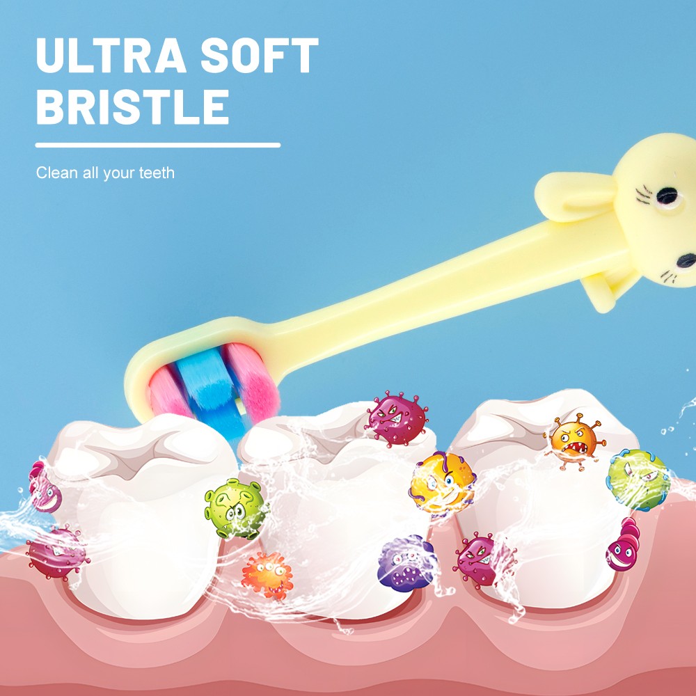 Wholesale 0-6 Age Cartoon Rabbit Baby Soft-Bristled Toothbrush Child Tooth Brush with Tongue Scraper