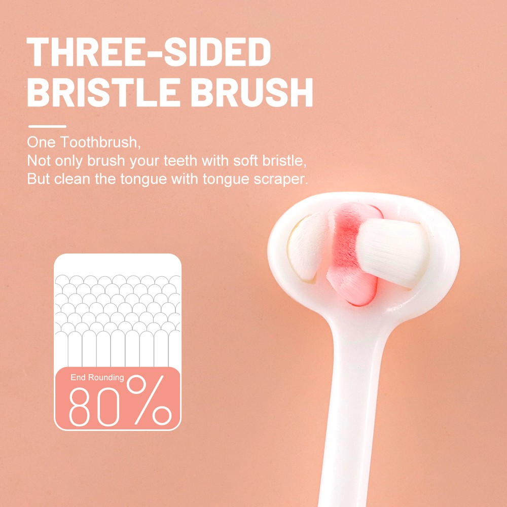 Hot Sale 10000 Bristle 3-6-12 Years Three Side Children Toothbrush