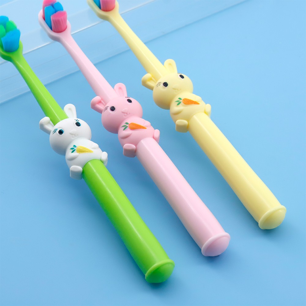 Wholesale 0-6 Age Cartoon Rabbit Baby Soft-Bristled Toothbrush Child Tooth Brush with Tongue Scraper