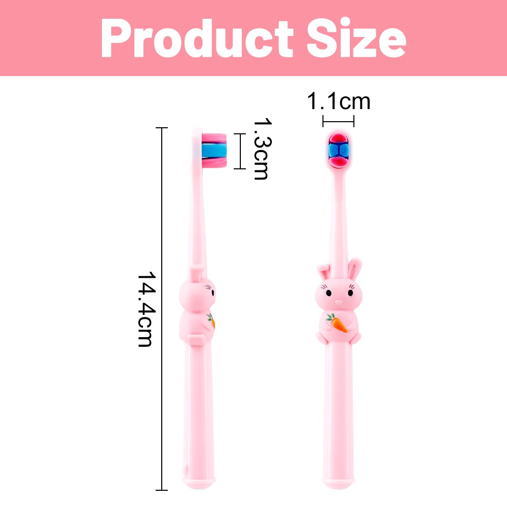 Wholesale 0-6 Age Cartoon Rabbit Baby Soft-Bristled Toothbrush Child Tooth Brush with Tongue Scraper