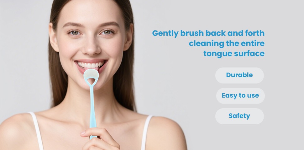 Professional Nano Bristle Tongue Cleaner Soft Bristles Tongue Brush Help Fight Bad Breath Tongue Scraper