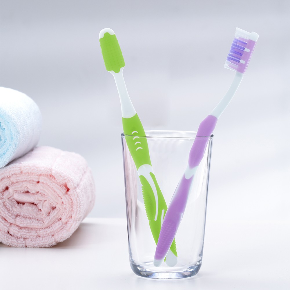 Adult Half Rubber Bristle Orthodontic Toothbrush
