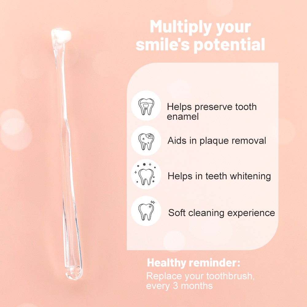 Modern Design Manual Toothbrush with Comfortable Soft Bristles and Transparent Handle for Home Use