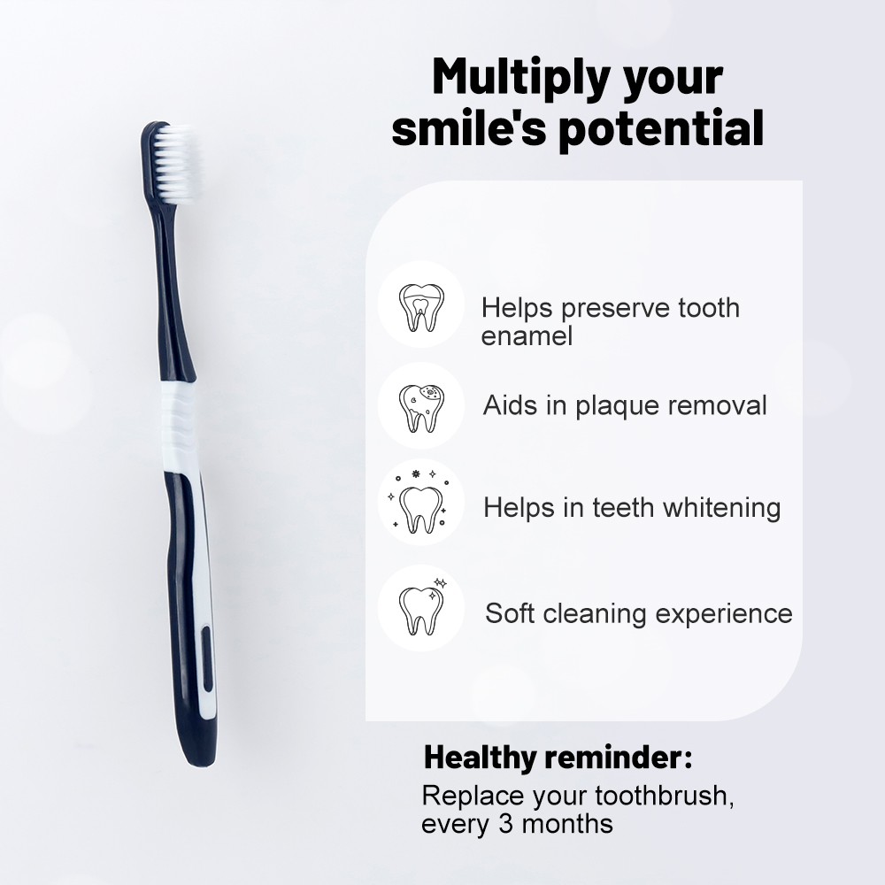 Factory Price Medium/soft Tooth Brush Adult Bristles Toothbrush PP+TPE Custom Tooth Brush for Home Use