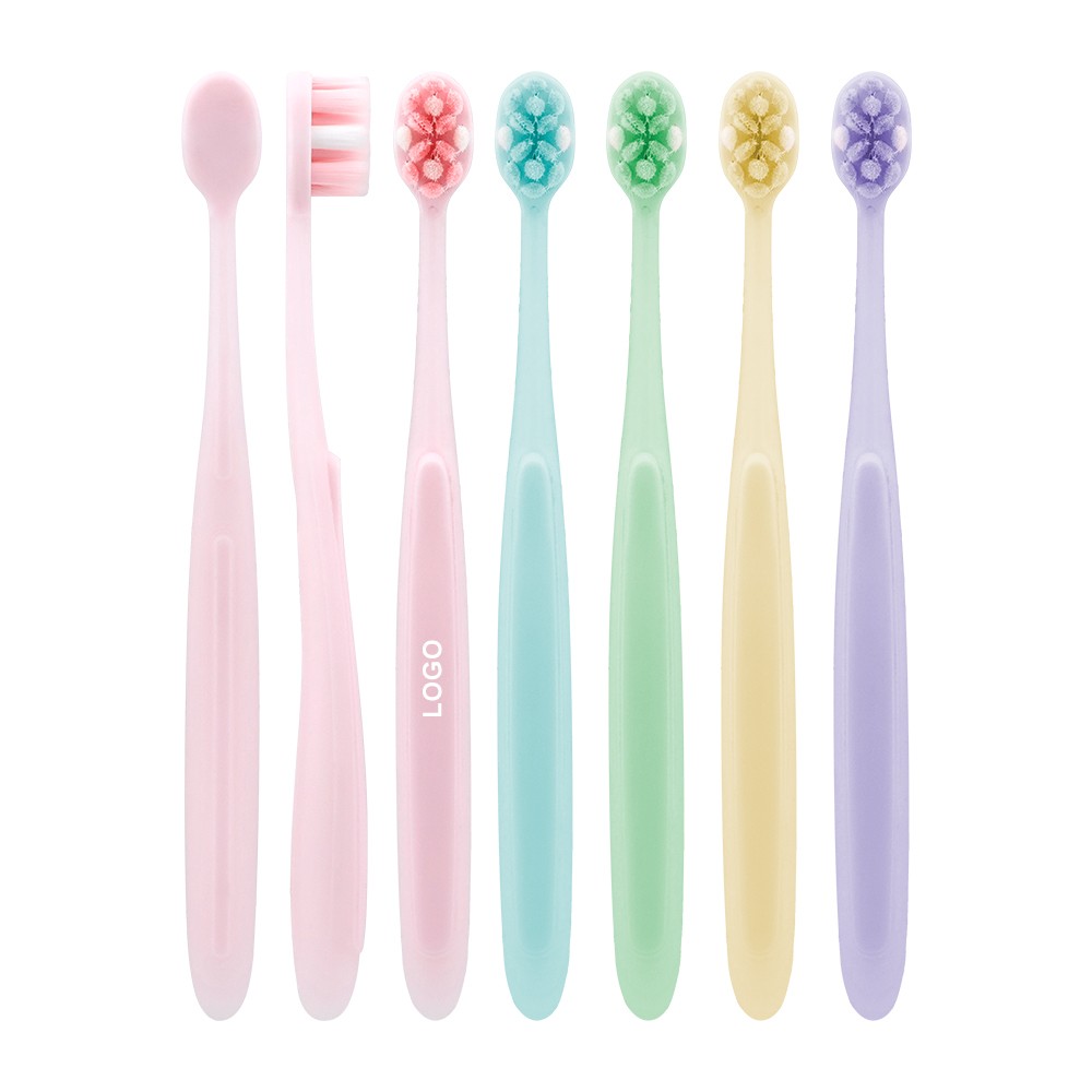 High Quality Customizable Logo Toothbrush Non-Slip Silicone Handle Soft Head With 10,000 Hair for Home