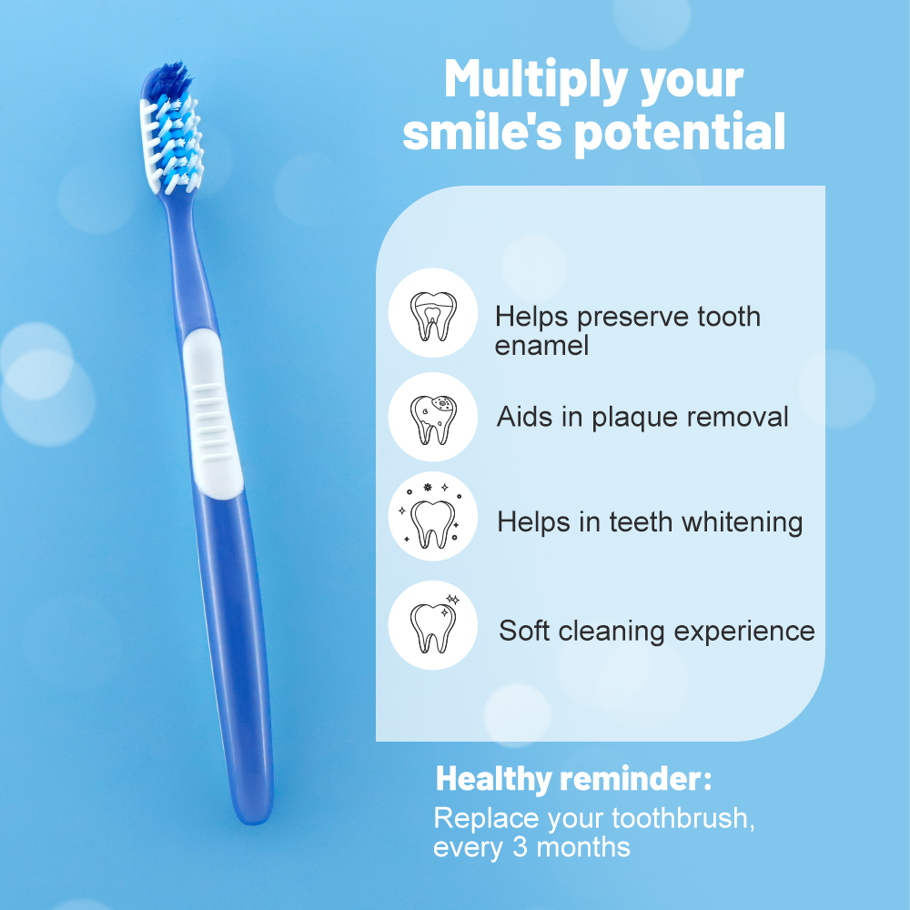 Wholesale Adult Hard Bristles Plastic Manual Adult Toothbrush With Private Logo