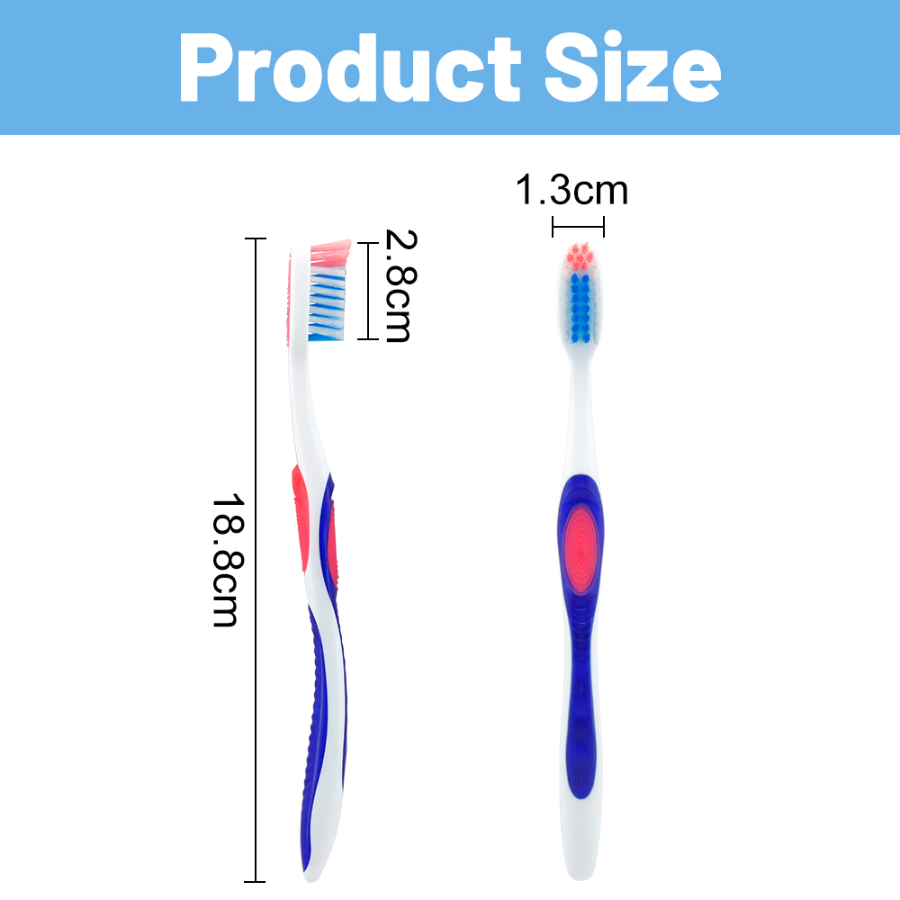 OEM Premium Nylon Bristles Anti-slip Rubber Handle Adult Toothbrush