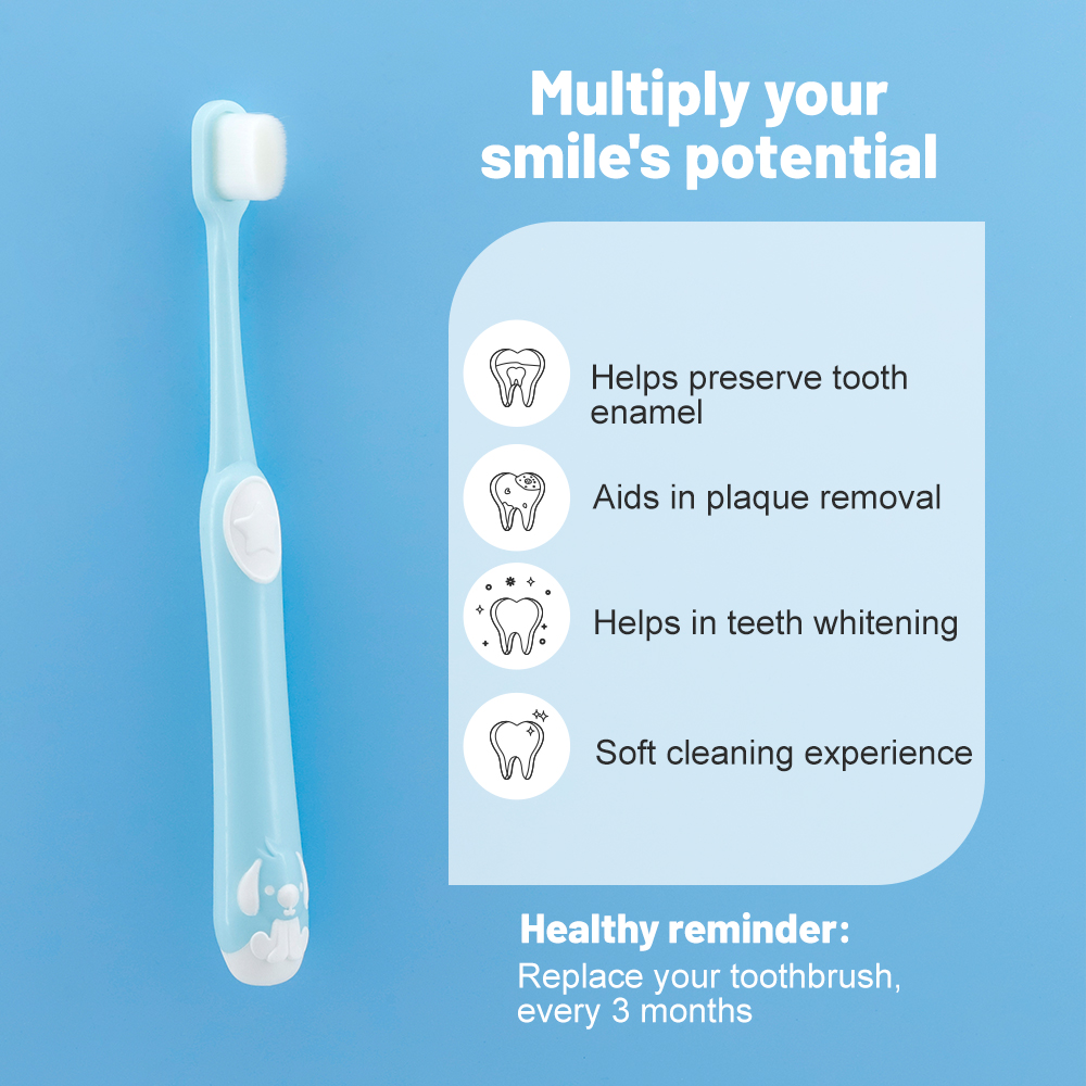 Kids 10000 Nano PBT Ultra Soft Bristles Small Head Toothbrush