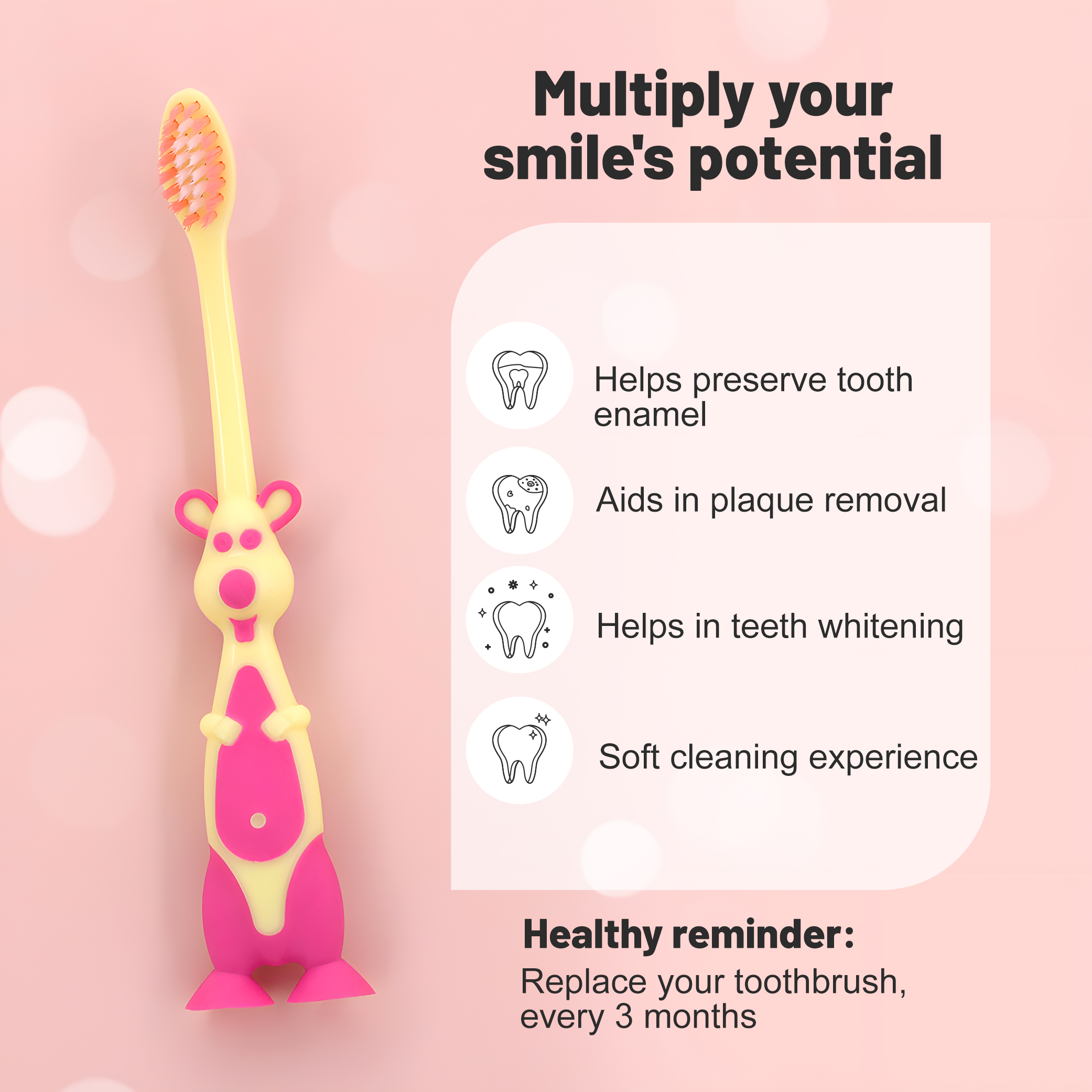 Children's Suction Cup Base Standing Toothbrush