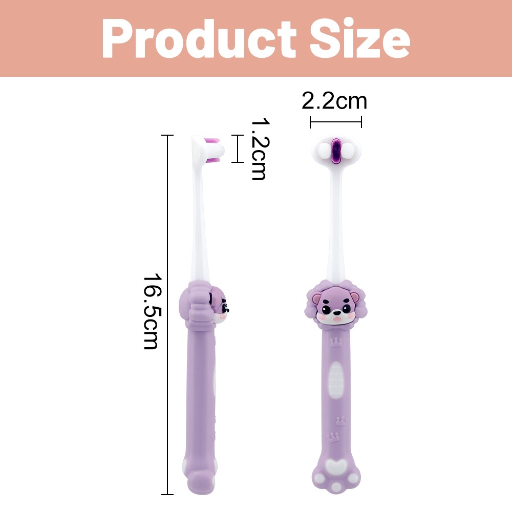 Hot Sale New Design Popular 10000 Bristle 3-6-12 Years Three Sides Soft Bristles Kids Toothbrush Three Head Toothbrush