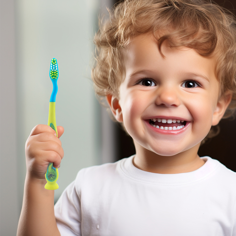 Suction Soft Bristles Kids Cartoon Design Toothbrush