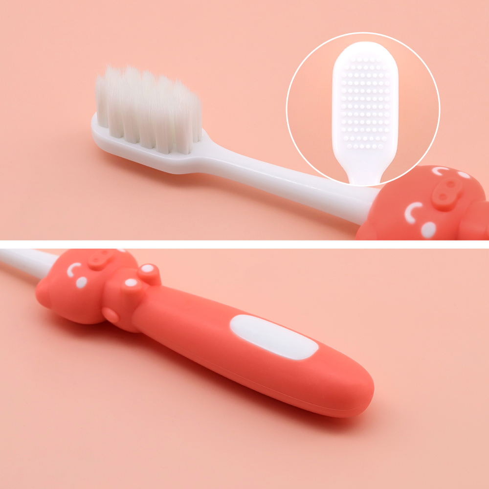 3D Cute Cartoon Little Piggy Design Children's Toothbrush for Home/ Hotel Using