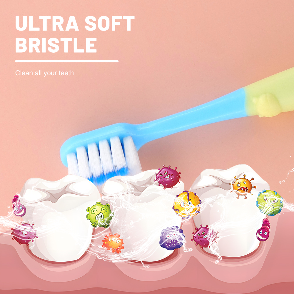 Wholesale Cartoon Plastic Soft Bristles Children Toothbrush With Non-slip Brush Handle
