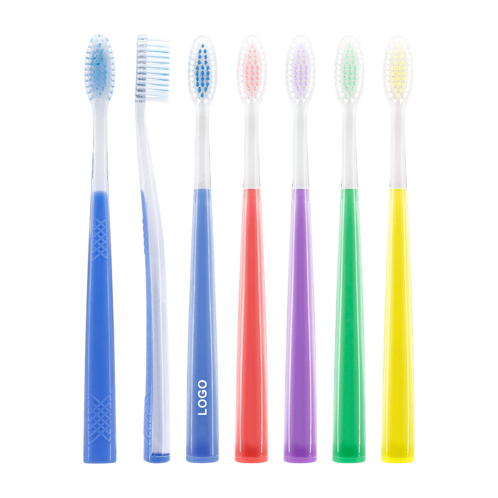 High Quality Spiral Bristles Transparent Adult Plastic Toothbrush