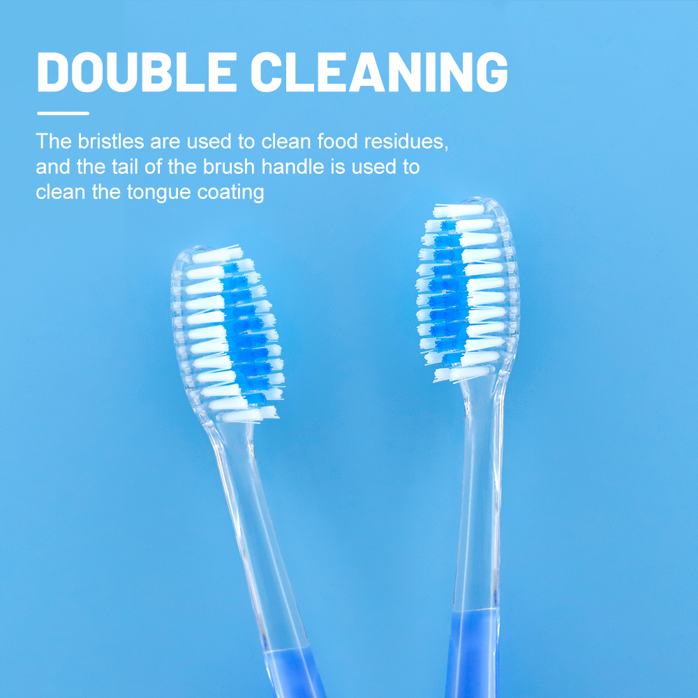 High Quality Spiral Bristles Transparent Adult Plastic Toothbrush