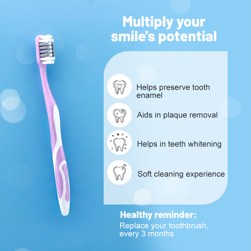 Oral Hygiene for Sensitive Gum Adult Toothbrush for Home Use with PP Handle