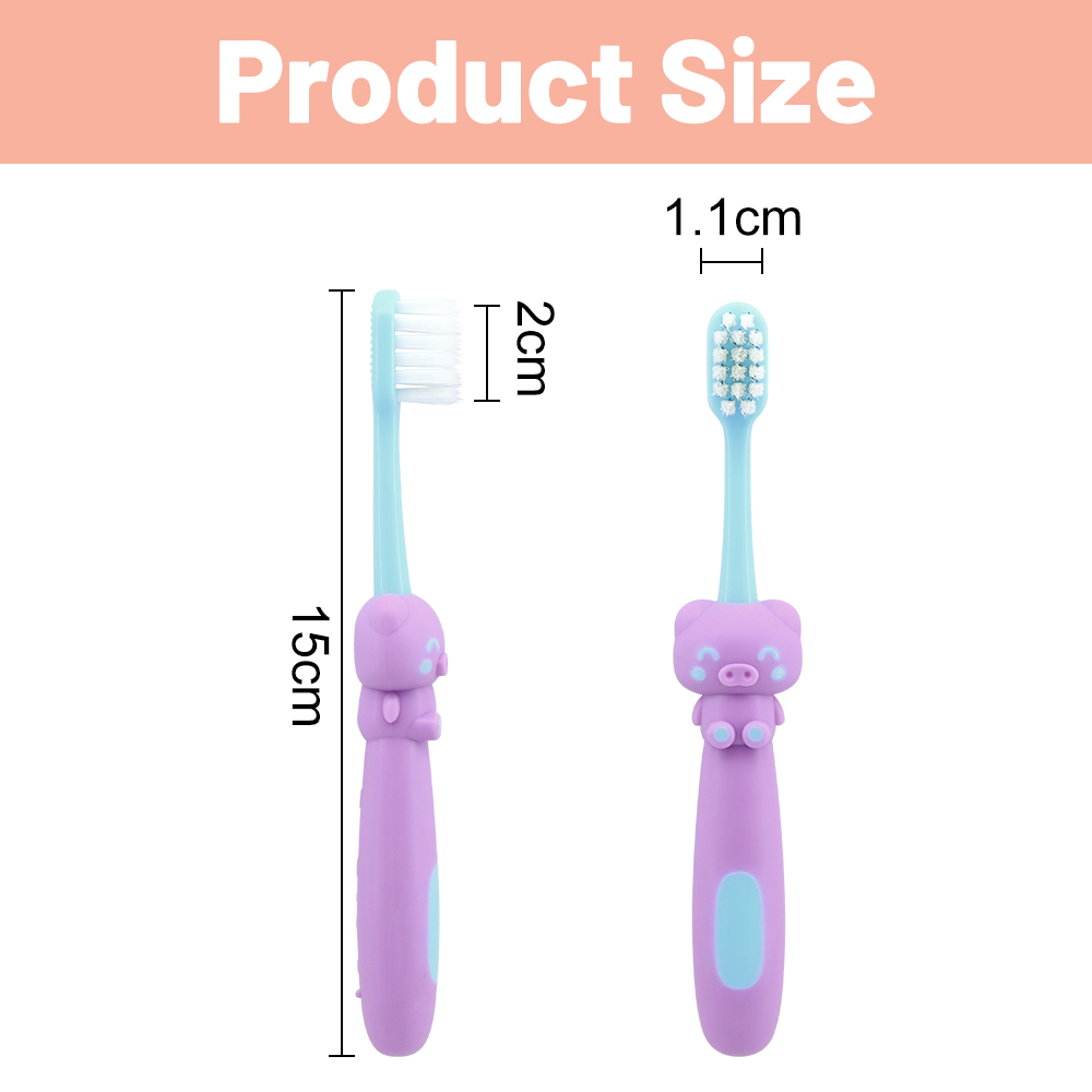 3D Cute Cartoon Little Piggy Design Children's Toothbrush for Home/ Hotel Using