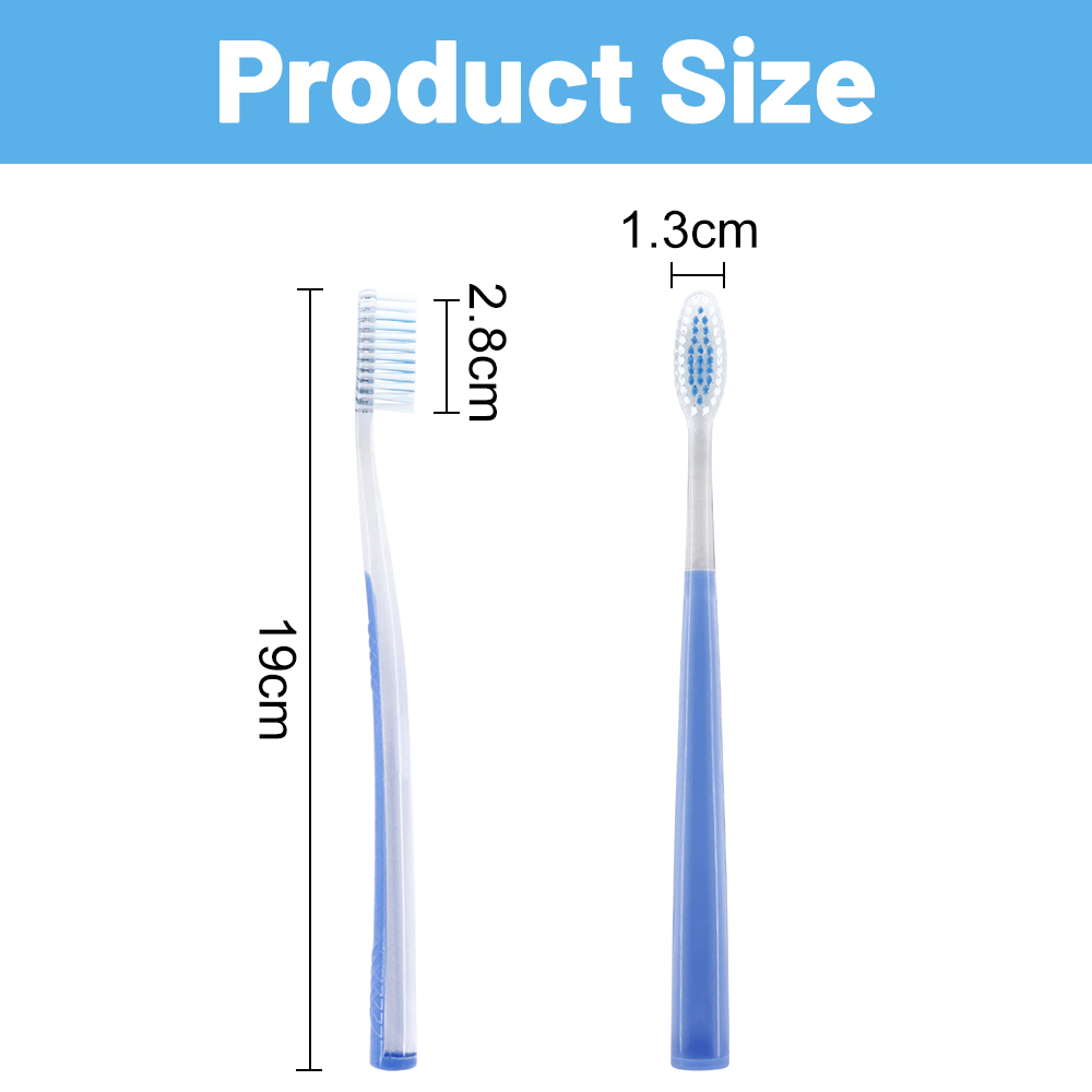 High Quality Spiral Bristles Transparent Adult Plastic Toothbrush