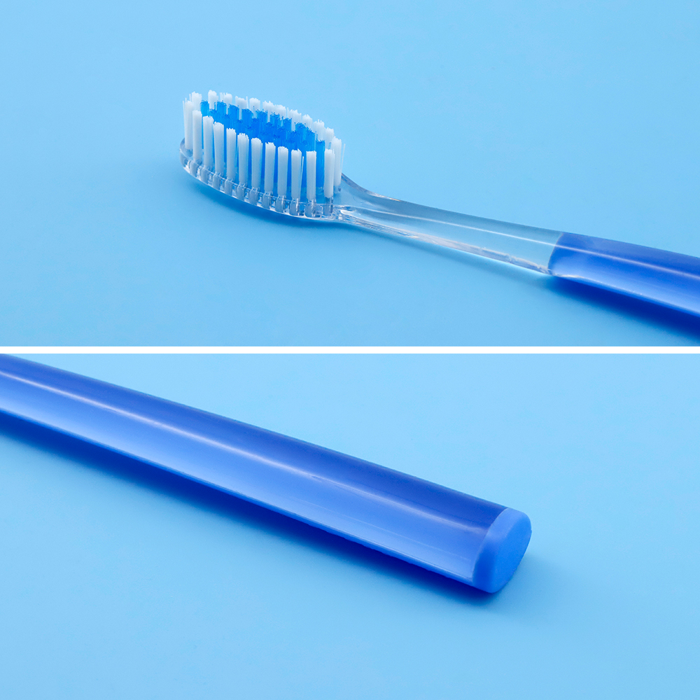 High Quality Spiral Bristles Transparent Adult Plastic Toothbrush
